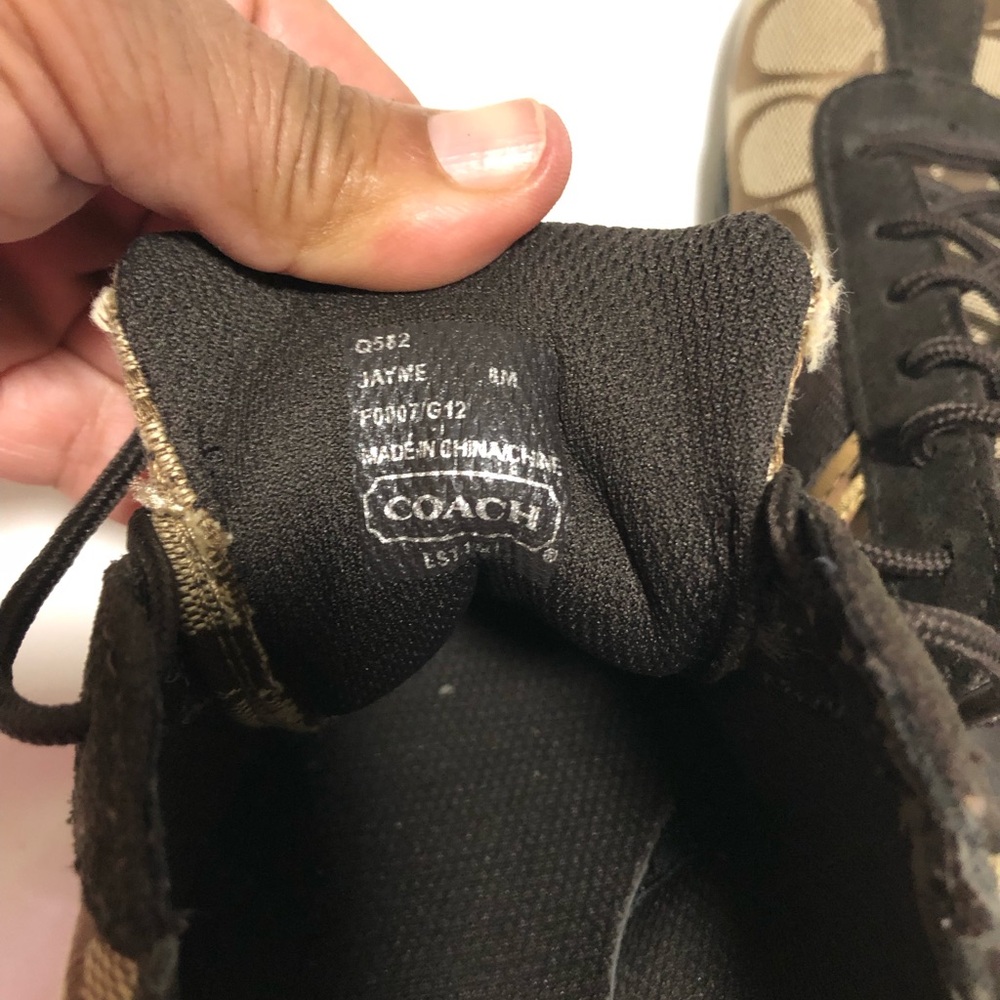 Coach Vintage Sneakers Size 8 Medium Jayme Women's Brown/Tan with Gold Detail - Picture 8 of 11